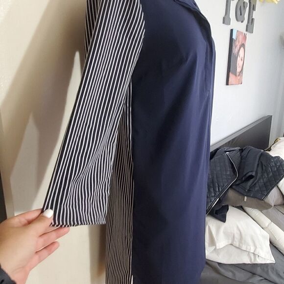 Loft navy and striped shirt  dress - Picture 6 of 8